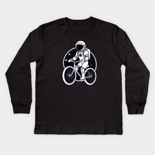 Cycling Time - Astronaut Cosmic Adventure Kids Long Sleeve T-Shirt